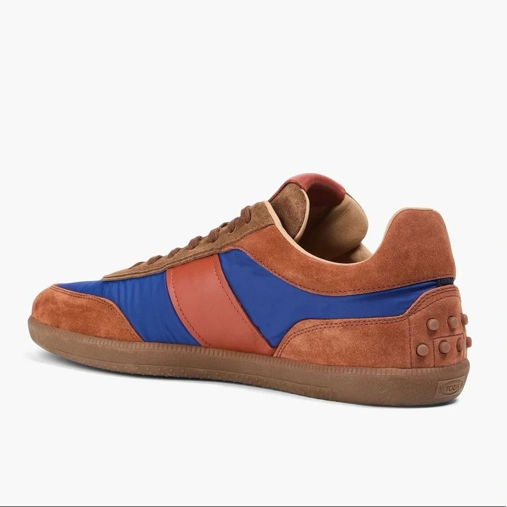 Men’s Tod’s Leather, Suede, and Shell Sneakers in Bright Blue